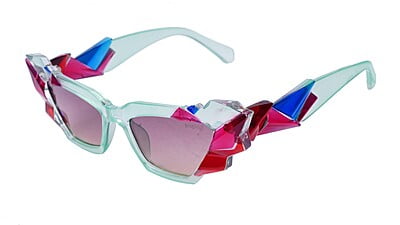 Soigné Kids Cateye Sunglasses.Light Green&Multicolor.(9-15)Y-Girl