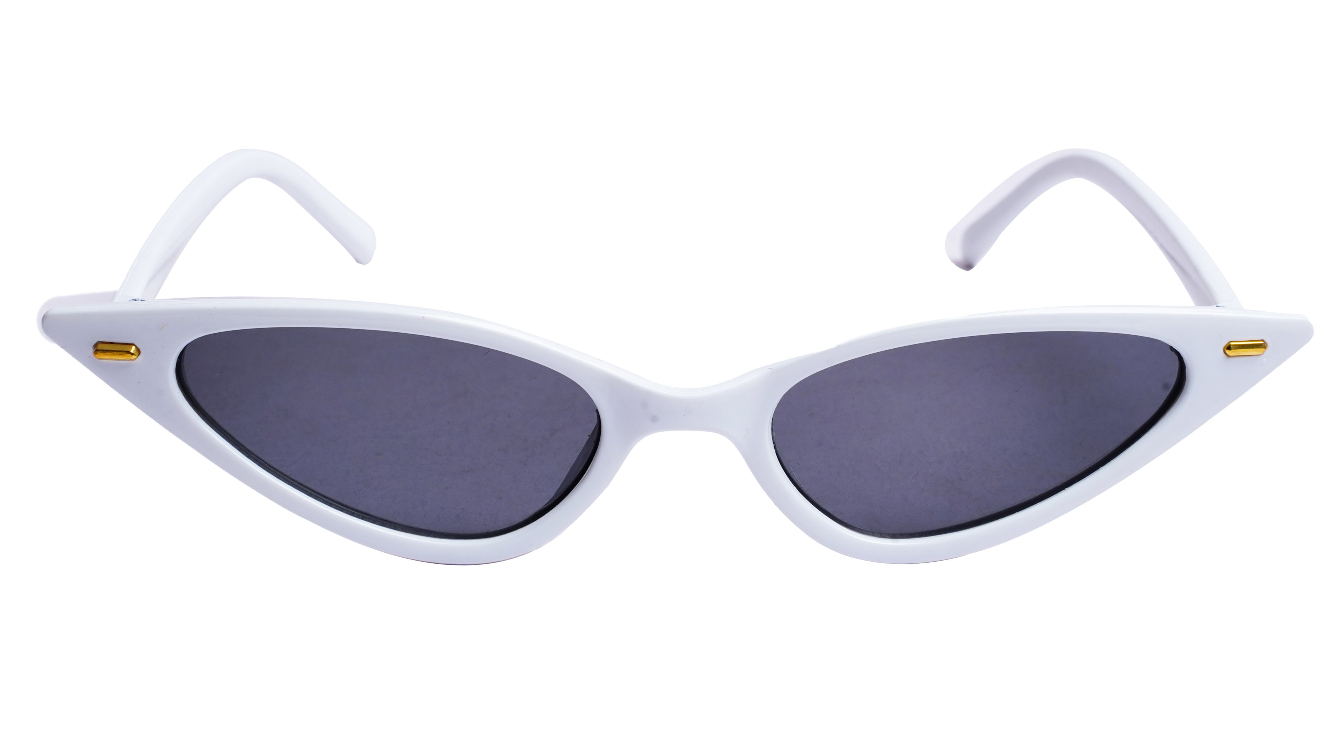Soigné Female Small Cat Eye Sunglasses.White Frame