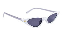 Soigné Female Small Cat Eye Sunglasses.White Frame with Sting Black Soigné Female Small Cat Eye Sunglasses.White Frame with Sting Black