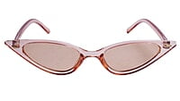 Soigné Female Small Cat Eye Sunglasses.See Through Brown Frame with black String Soigné Female Small Cat Eye Sunglasses.See Through Brown Frame with black String