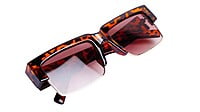 Soigné Female Large Half Rim Rectangular Sunglasses.Leopard Print Soigné Female Large Half Rim Rectangular Sunglasses.Leopard Print