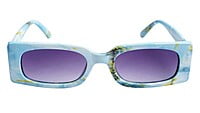 Soigné Female Large Rectangular Sunglasses.Blue&Multicolor Soigné Female Large Rectangular Sunglasses.Blue&Multicolor