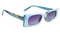 Soigné Female Large Rectangular Sunglasses.Blue&Multicolor Soigné Female Large Rectangular Sunglasses.Blue&Multicolor