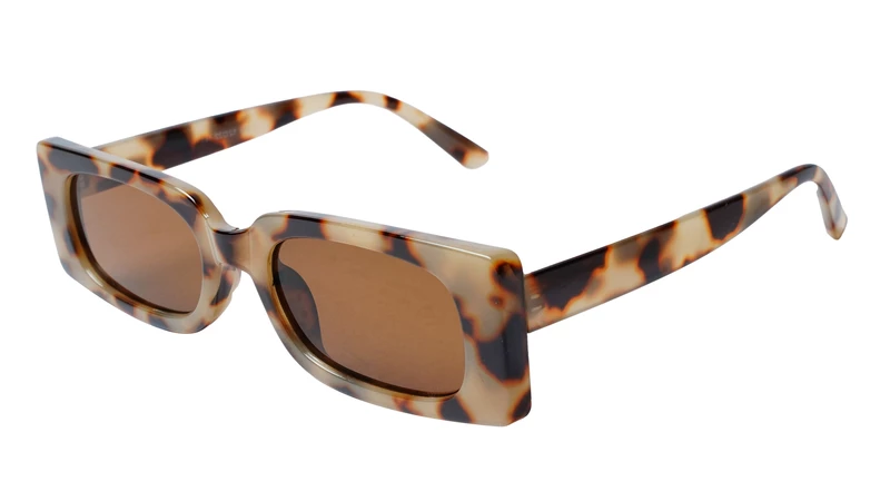 Soigné Female Large Rectangular Sunglasses.Leopard Print Frame