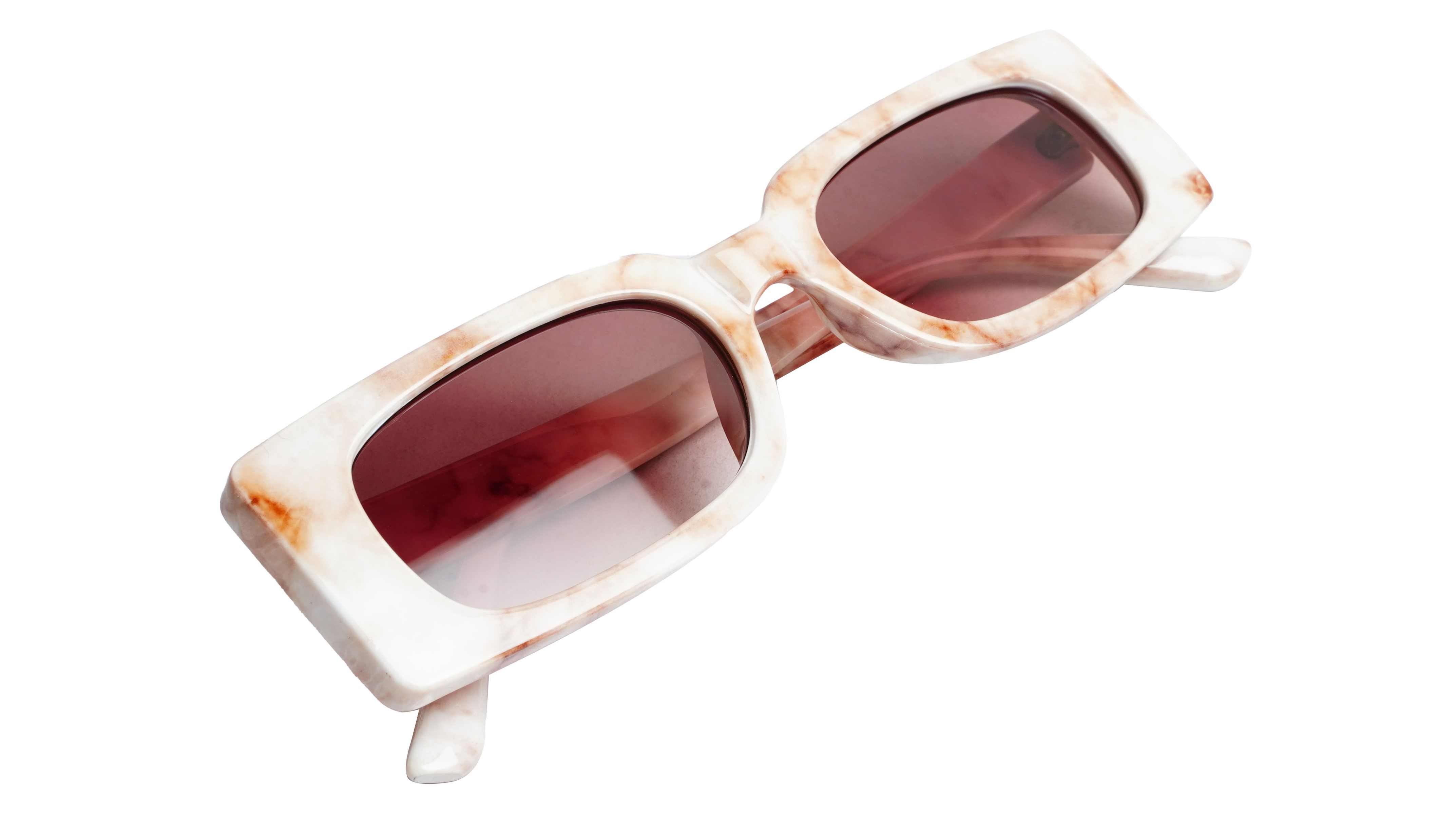 Soigné Female Large Rectangular Sunglasses. White&Brown