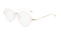 Female Round Medium Spectacle Frame. Pink & Golden
