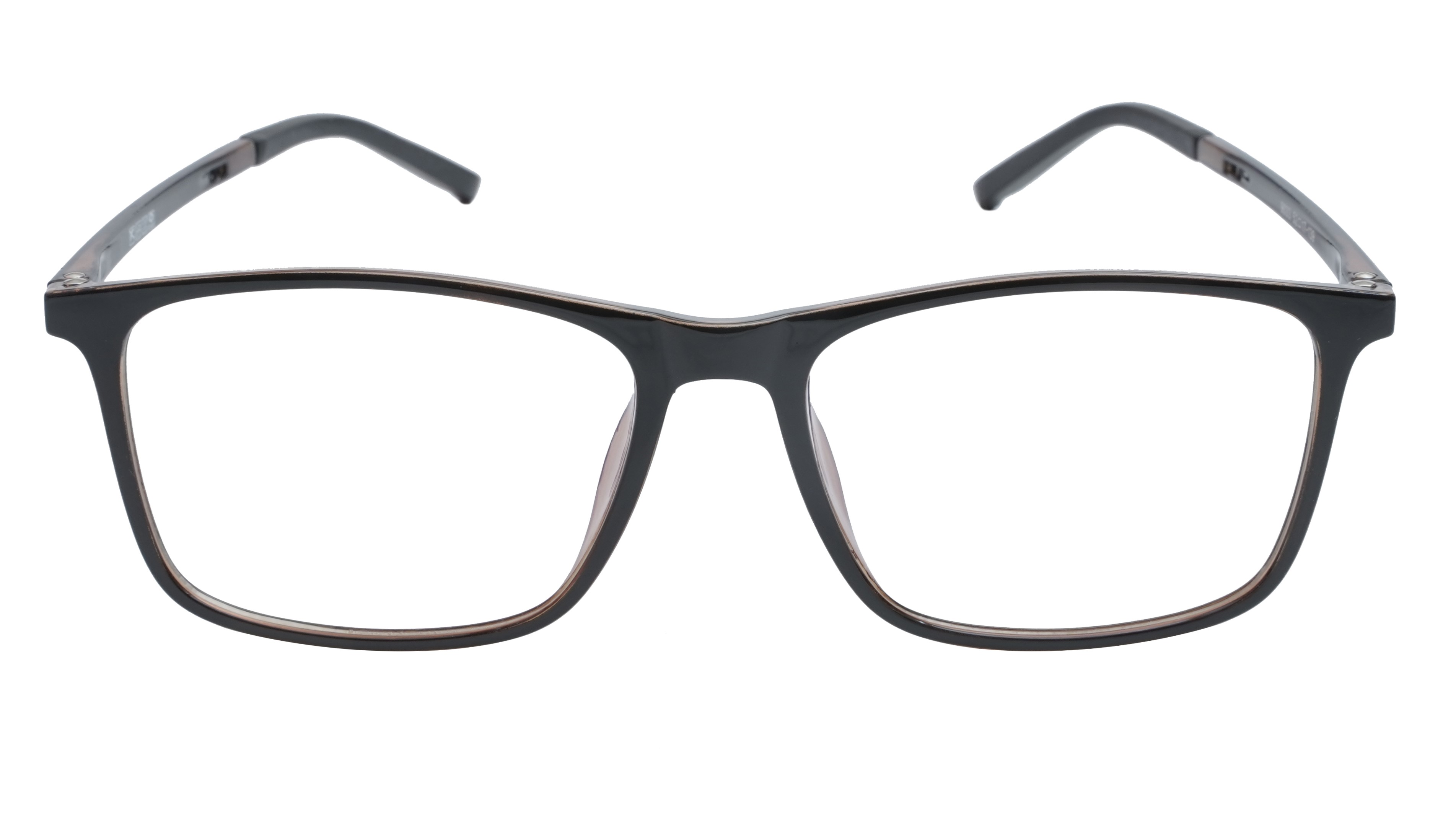 Unisex Rectangular Spectacle Frame. Brown & Black Color Frame. Size-LARGE.