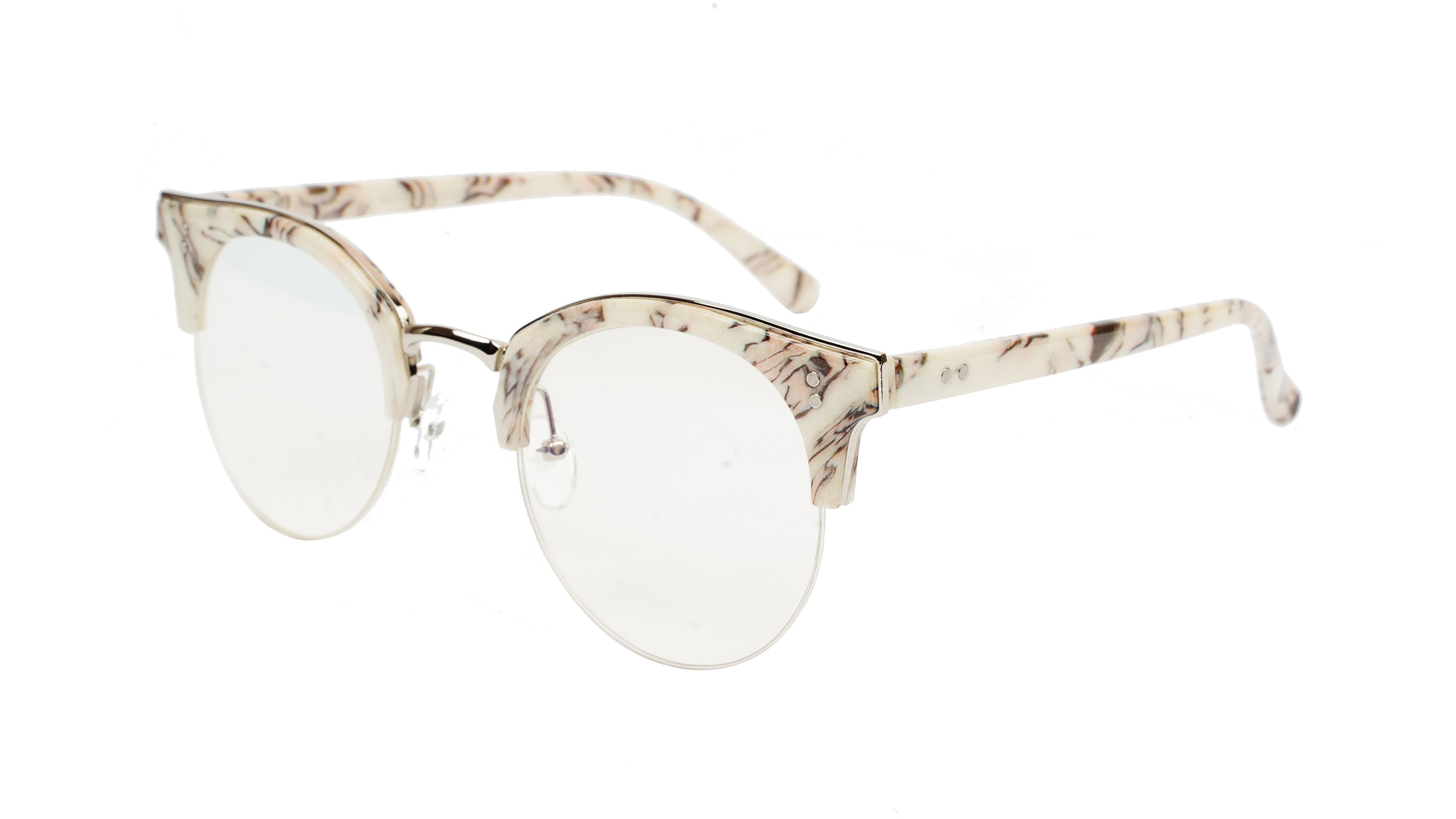 Unisex Large Half Rim Round Spectacle. MultiColor Frame