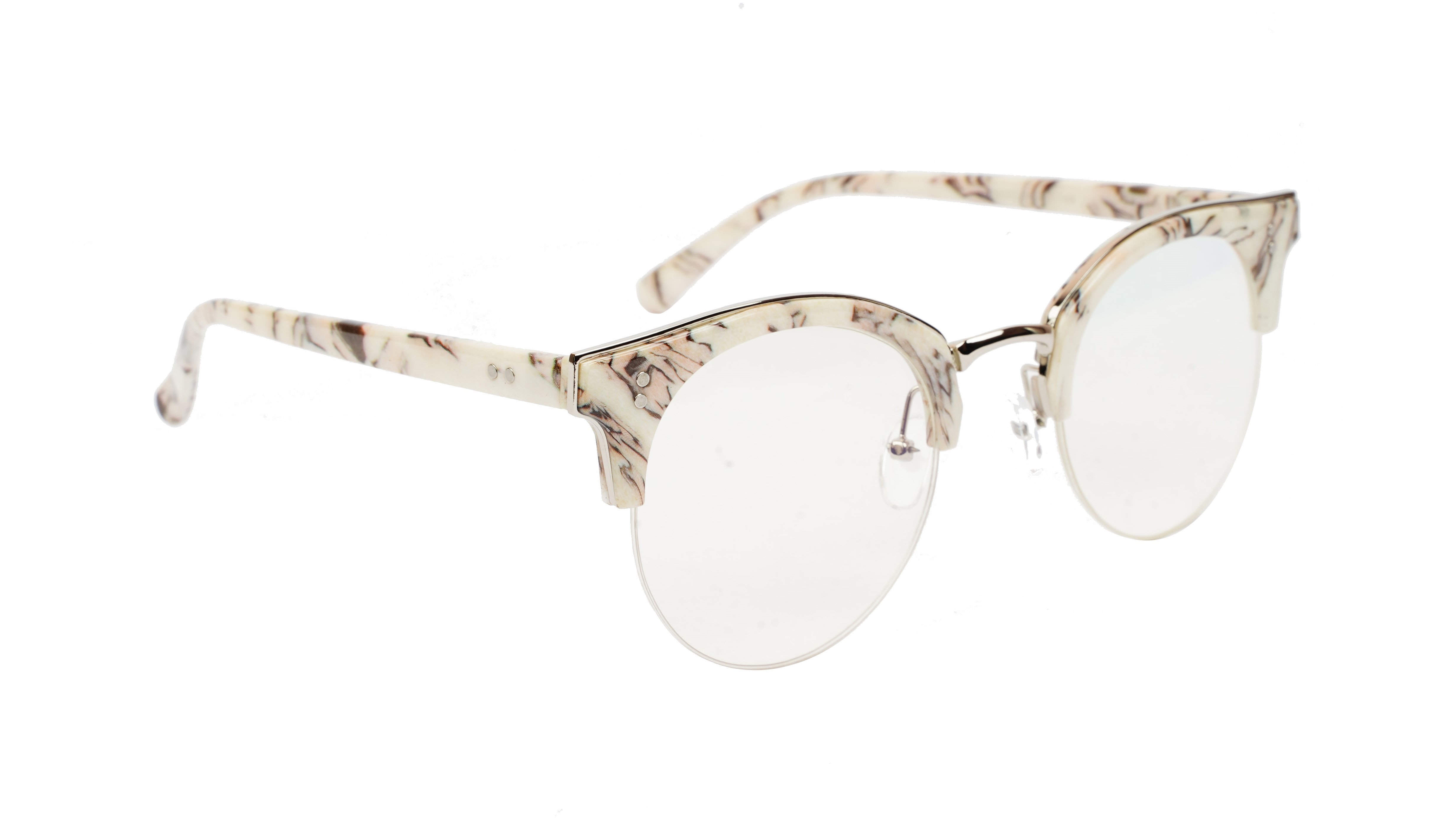 Unisex Large Half Rim Round Spectacle. MultiColor Frame