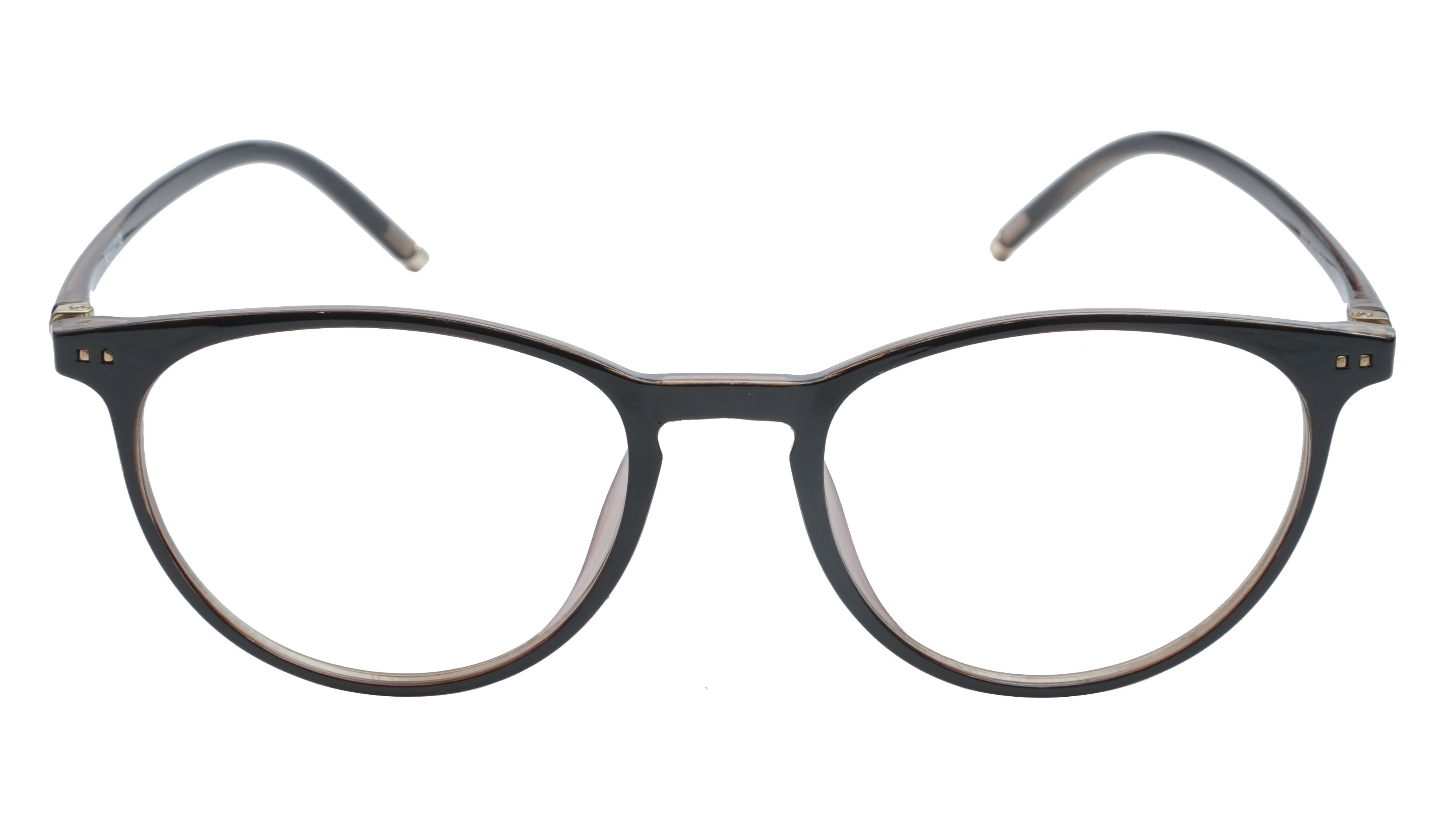 Unisex Round Spectacle Frame. Black &Brown Color Frame. Size-MEDIUM.