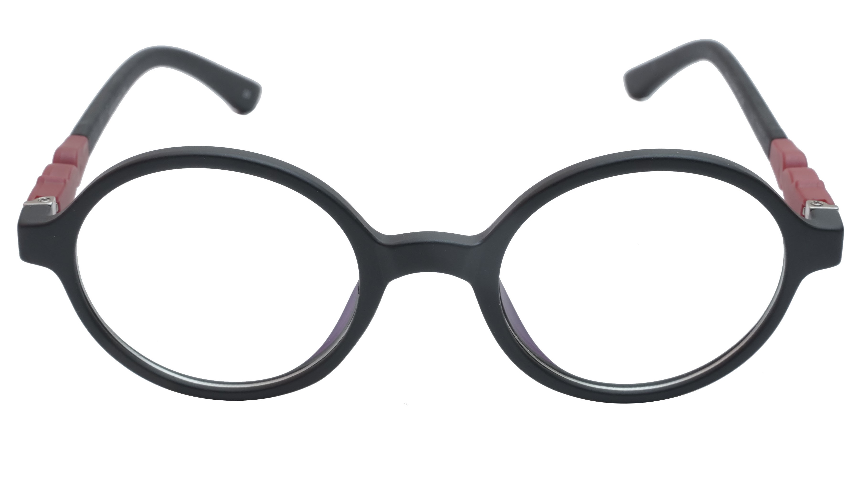 Round Spectacle Frame For Baby Boys. Matte Black Color Frame. AGE-(3-8Years)
