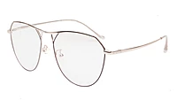 Unisex Aviator Spectacle Frame. Rose Gold& Black Metal Frame