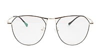 Unisex Aviator Spectacle Frame. Golden& Black Metal Frame