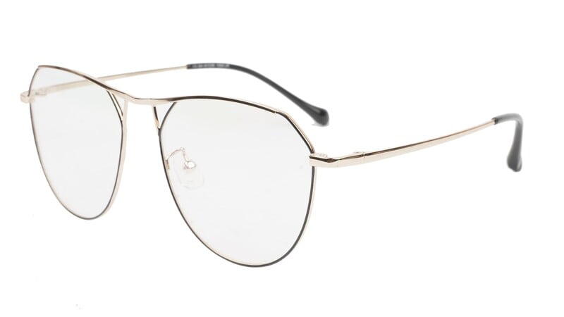 Unisex Aviator Spectacle Frame. Golden& Black Metal Frame Unisex Aviator Spectacle Frame. Golden& Black Metal Frame
