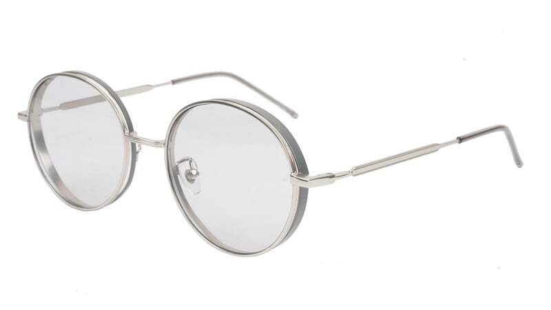Unisex Medium Round Sunglasses. Silver Metal Frame. Unisex Medium Round Sunglasses. Silver Metal Frame.