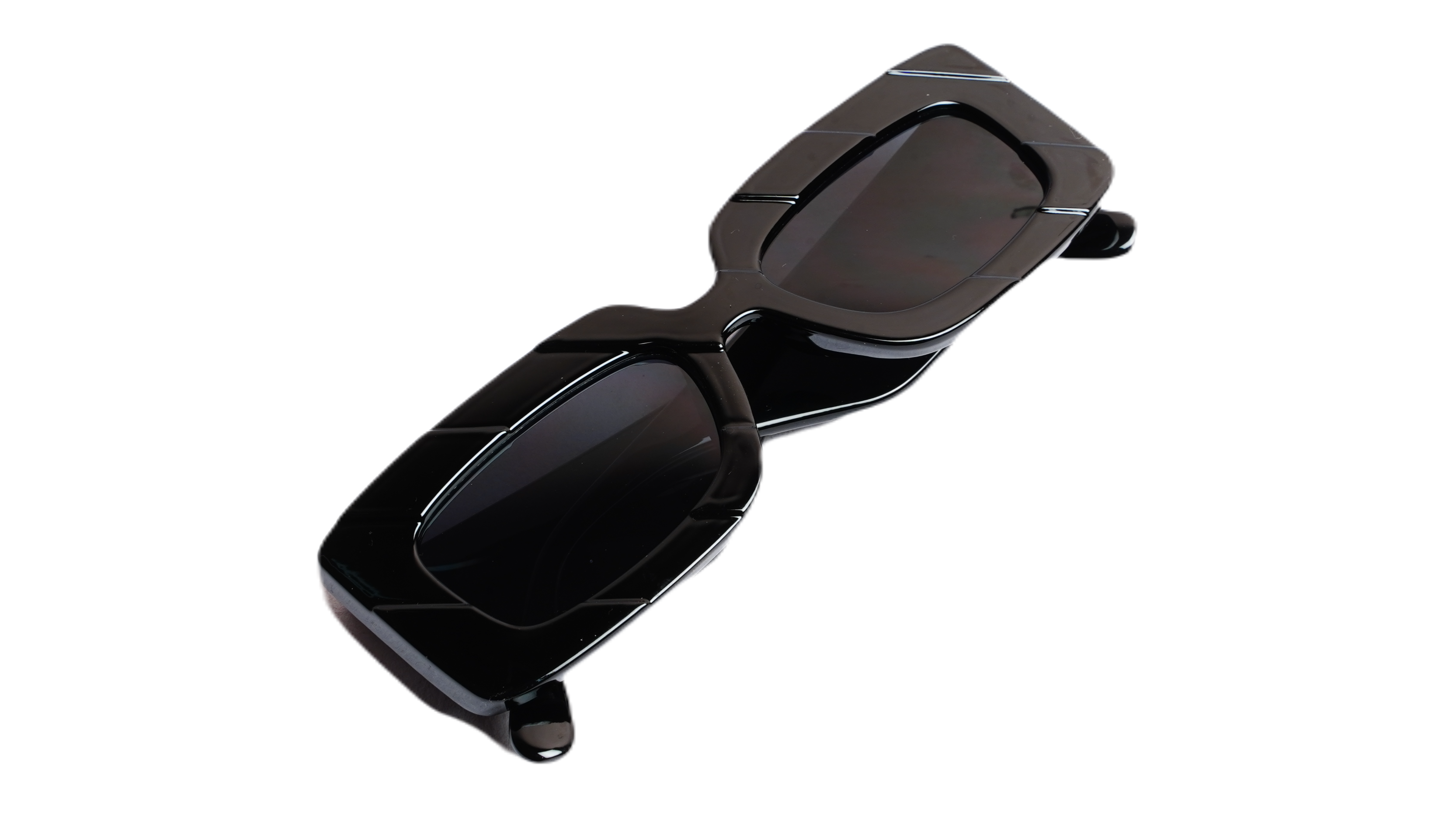 Soigné Female Large Rectangular Sunglasses.Black Color Frame