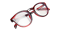 Soigné Unisex Large Round Spectacle Frame. Red&Black Soigné Unisex Large Round Spectacle Frame. Red&Black