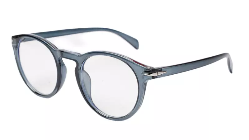 Soigné Unisex Large Round Spectacle Frame.See Through Grey Frame