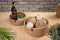 Rope Storage organizer, Natural Jute Handwoven, Jute Shelf Basket For Home & Kitchen (Small ,Medium ,Large) SET OF 3, Beige Rope Storage organizer, Natural Jute Handwoven, Jute Shelf Basket For Home & Kitchen (Small ,Medium ,Large) SET OF 3, Beige