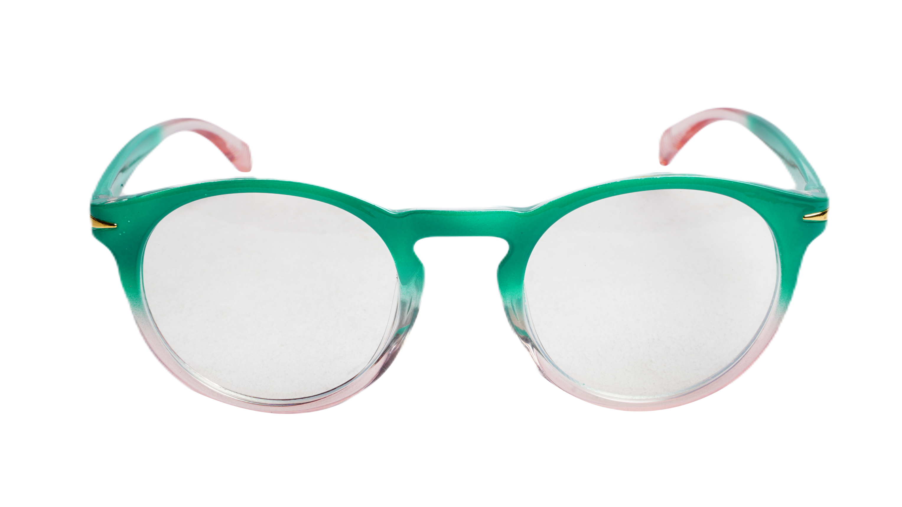 Soigné Female Round Large Spectacle Frame.Green&Pink