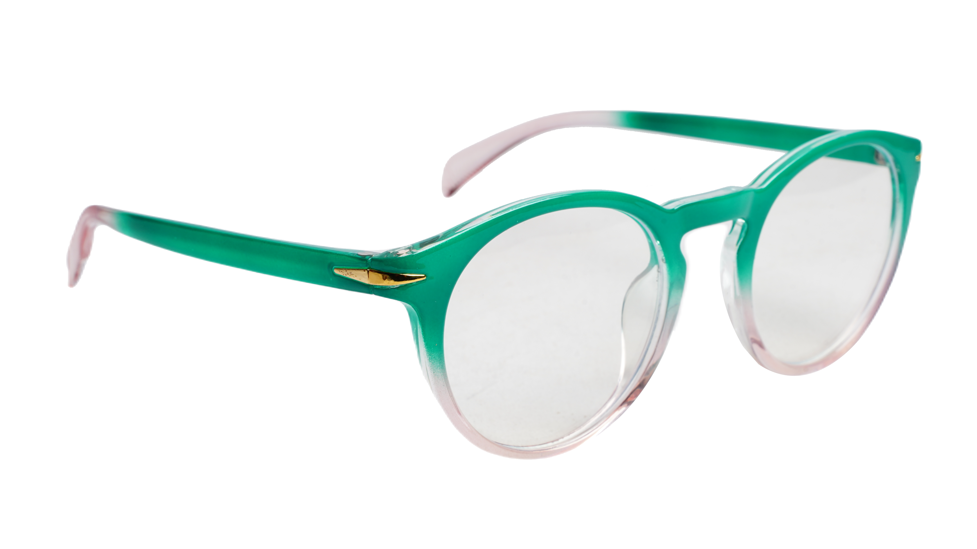 Soigné Female Round Large Spectacle Frame.Green&Pink