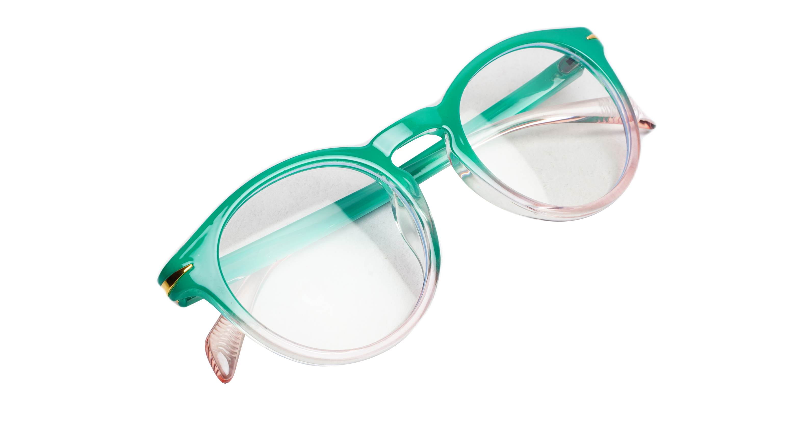 Soigné Female Round Large Spectacle Frame.Green&Pink