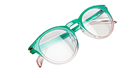 Soigné Female Round Large Spectacle Frame.Green&Pink Soigné Female Round Large Spectacle Frame.Green&Pink