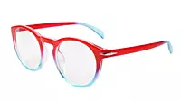 Soigné Unisex Large Round Spectacle Frame.Red&Blue