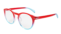 Soigné Unisex Large Round Spectacle Frame.Red&Blue Soigné Unisex Large Round Spectacle Frame.Red&Blue