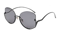 Female Half Rim Oversized Sunglasses. See Through Black Lens Female Half Rim Oversized Sunglasses. See Through Black Lens