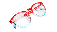 Soigné Unisex Large Round Spectacle Frame.Red&Blue Soigné Unisex Large Round Spectacle Frame.Red&Blue