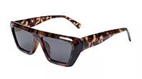 Soigné Female Large Rectangular Sunglasses.Tortoise Print Frame
