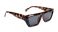 Soigné Female Large Rectangular Sunglasses.Tortoise Print Frame