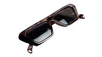 Soigné Female Large Rectangular Sunglasses.Tortoise Print Frame