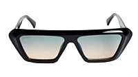 Soigné Female Large Rectangular Sunglasses.Gloss Black