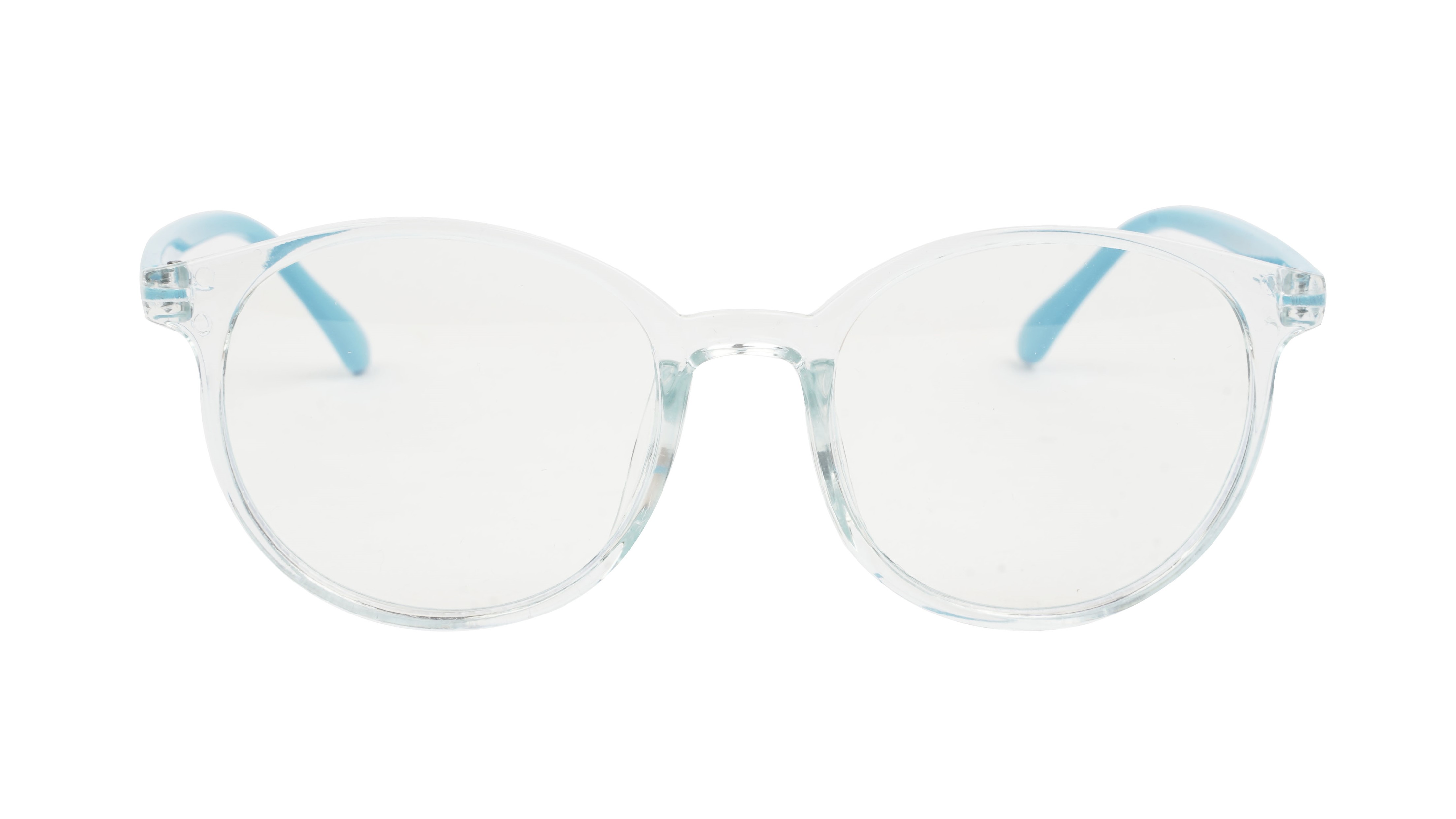 Unisex Round Spectacle Frame For Kids & Teens. Light Blue Rim. Age-(12-16Yrs)