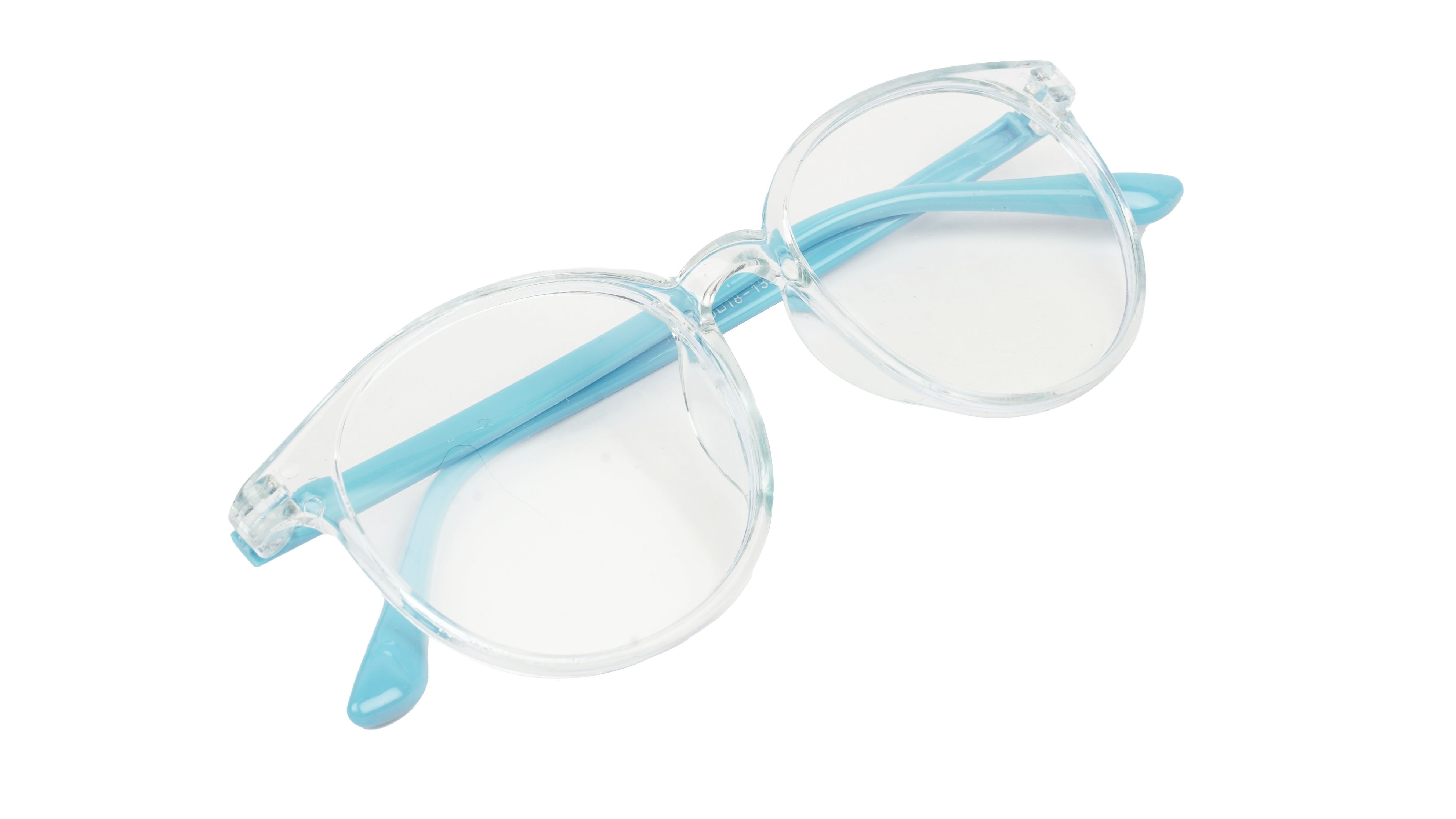 Unisex Round Spectacle Frame For Kids & Teens. Light Blue Rim. Age-(12-16Yrs)