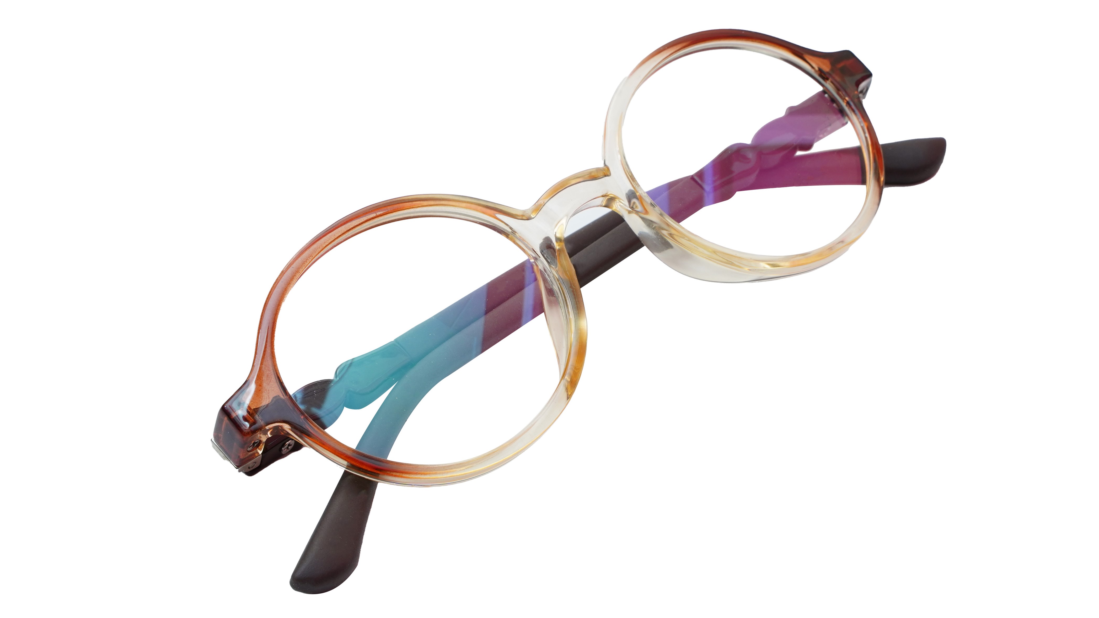 Round Spectacle Frame For Baby Boys. See Through Brown &Transparent Rim. AGE-(3-8Years).