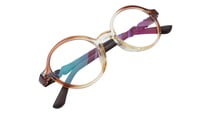 Round Spectacle Frame For Baby Boys. See Through Brown &Transparent Rim. AGE-(3-8Years).