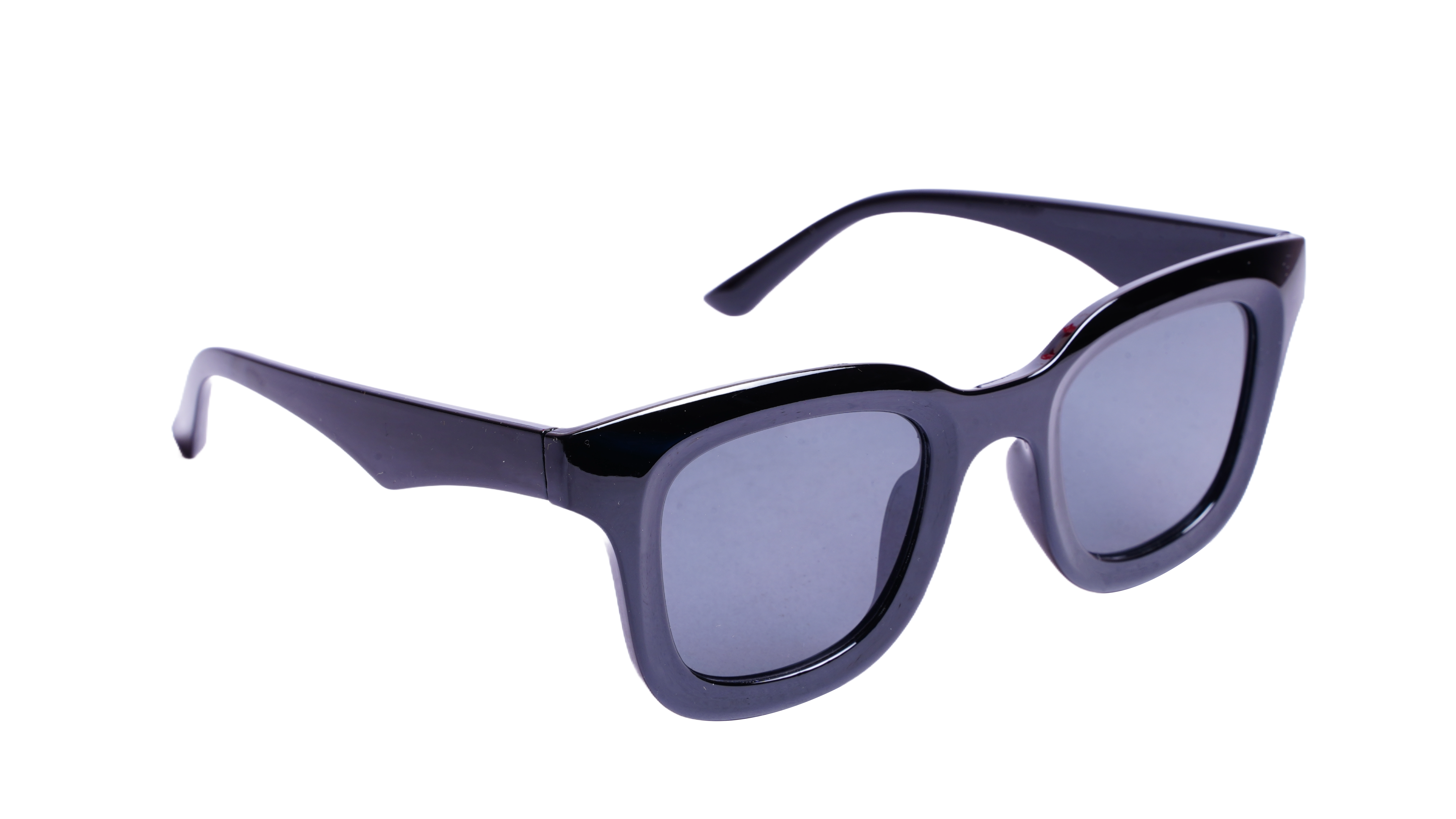 Soigné Female Medium Square Sunglasses.Glossy Black Color