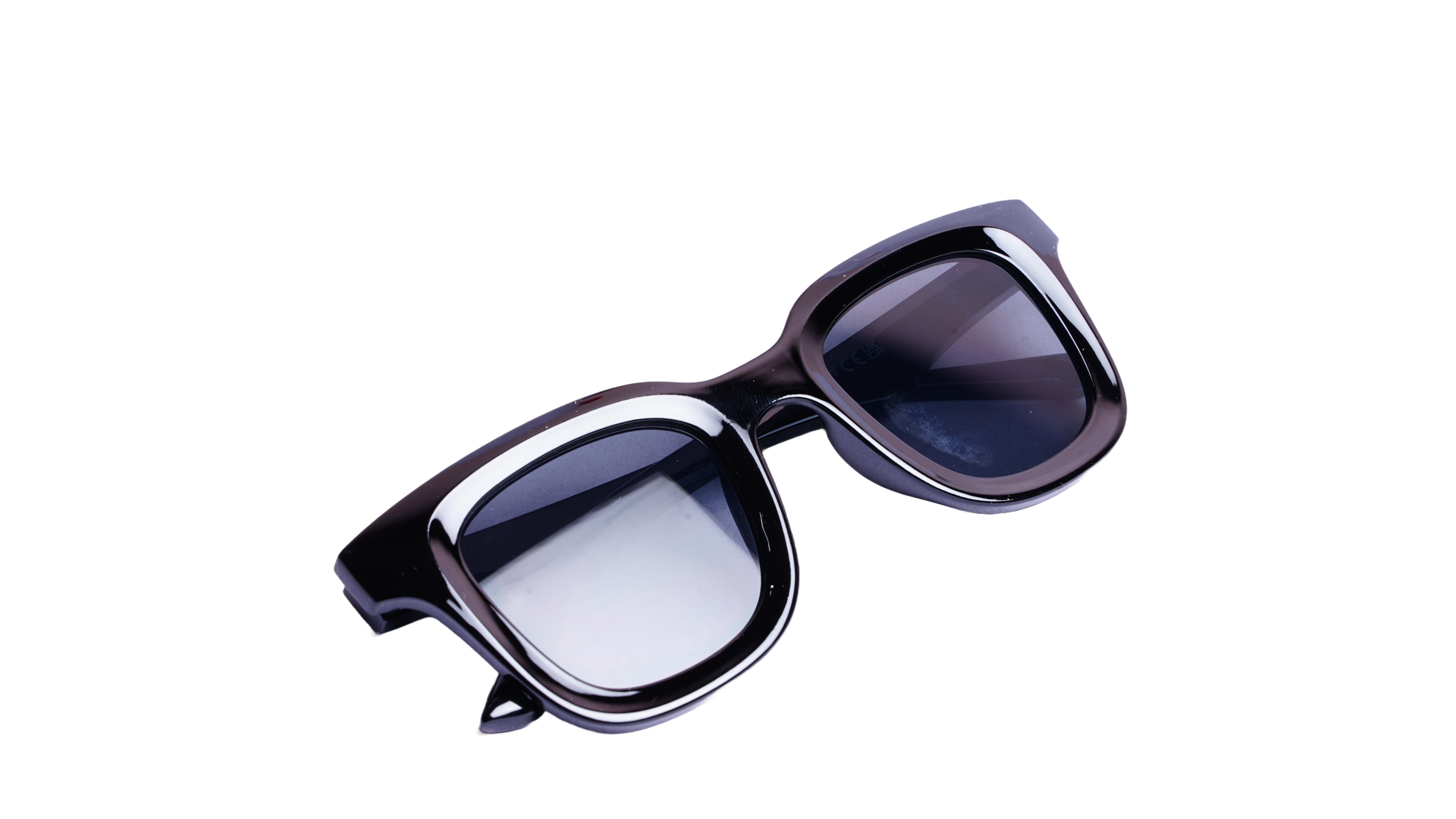 Soigné Female Medium Square Sunglasses.Glossy Black Color