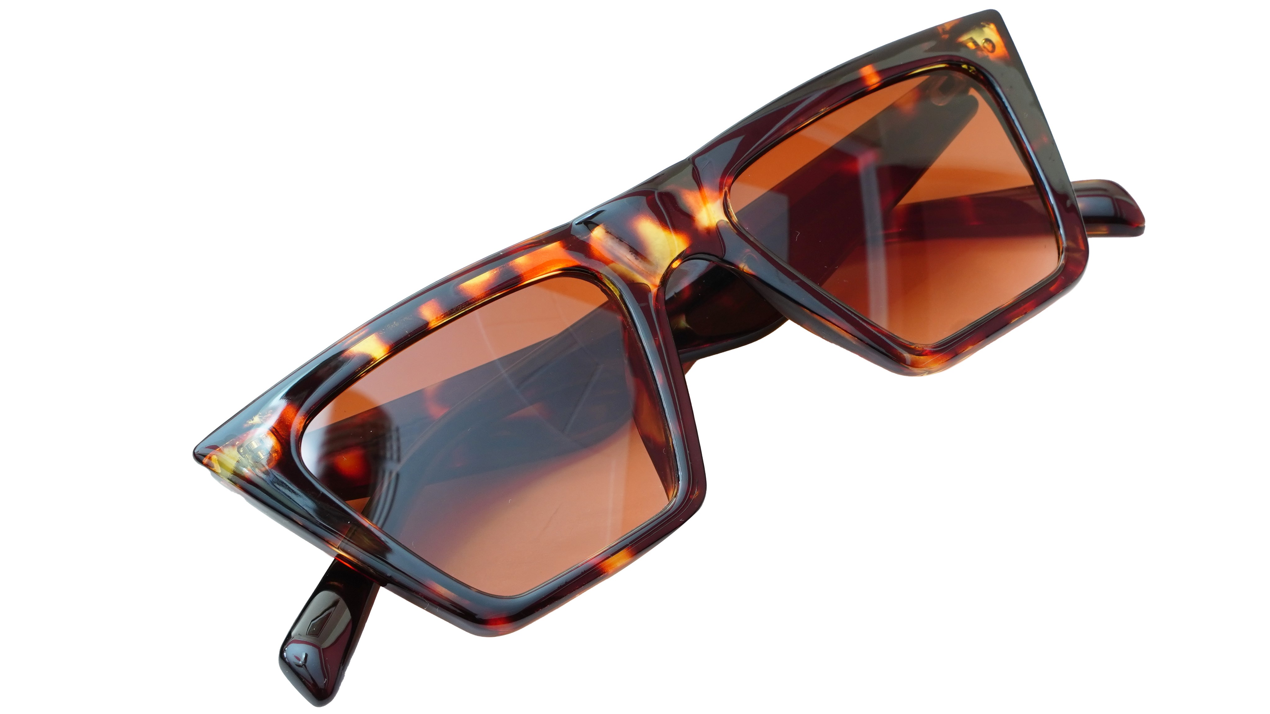 Soigné Female Large Square Sunglasses.Tortoise Print