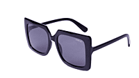 Soigné Female Oversized Square Sunglasses.Glossy Black Soigné Female Oversized Square Sunglasses.Glossy Black