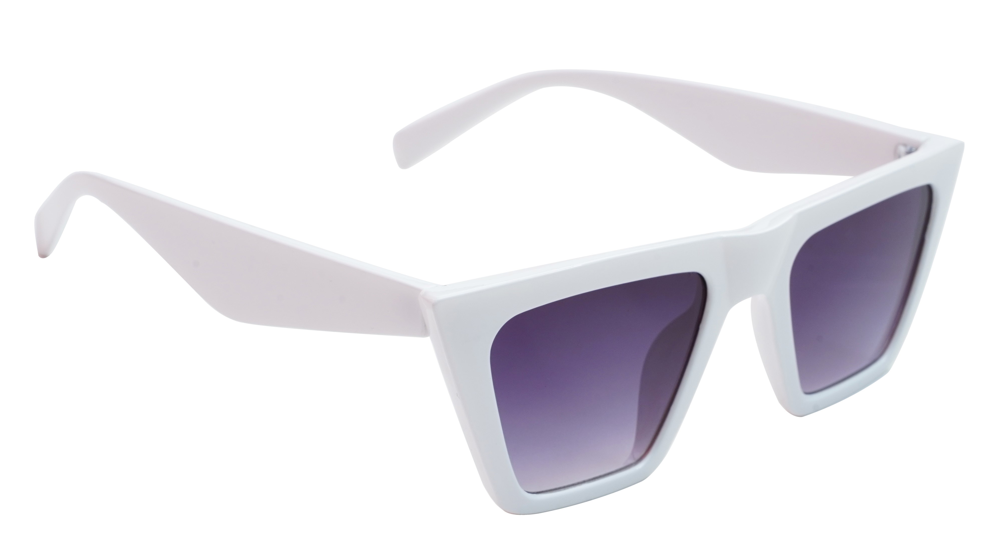 Soigné Female Large Square Sunglasses.White Color Frame with Metal Chain For Female Sunglasses