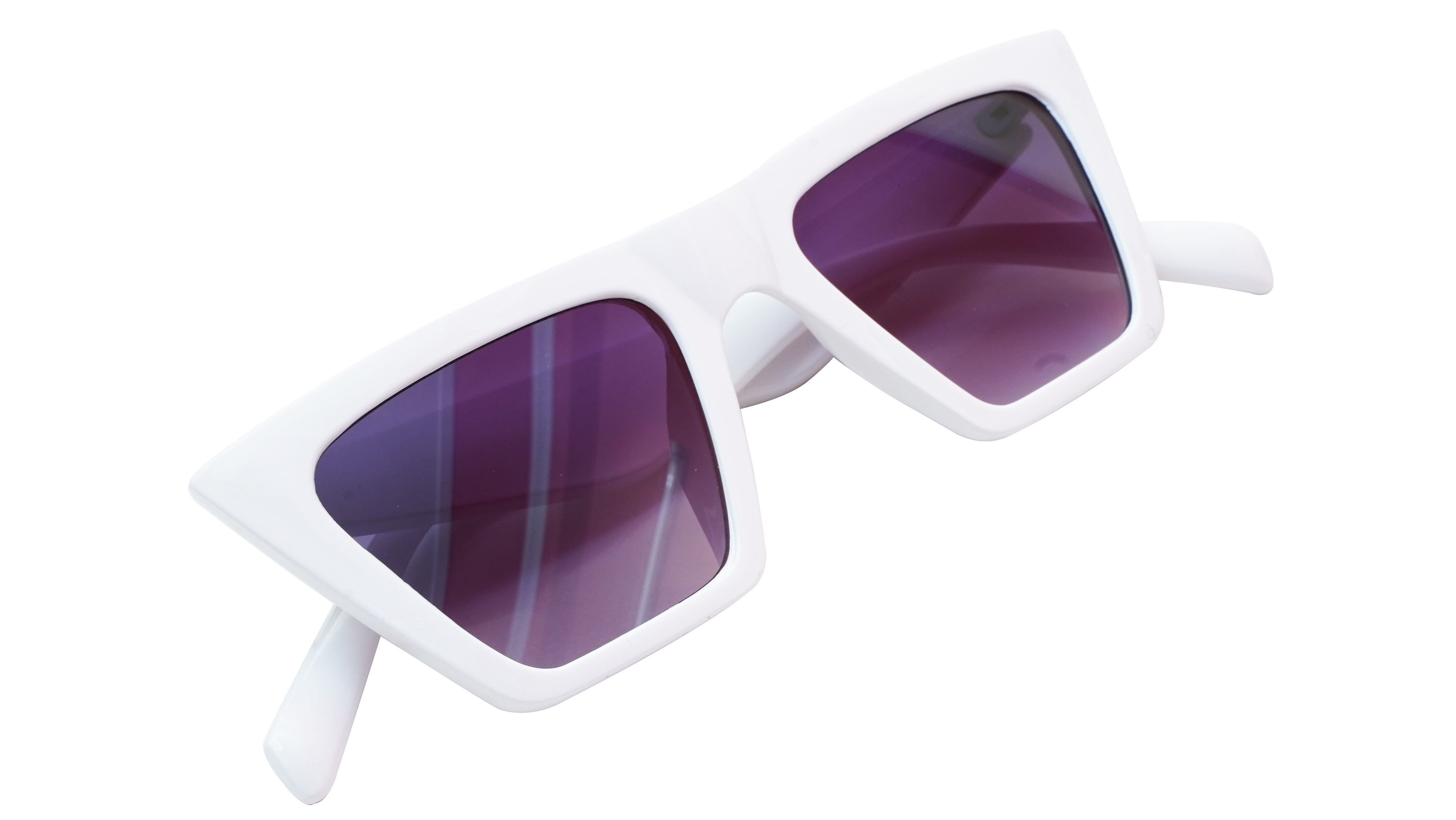 Soigné Female Large Square Sunglasses.White Color Frame with Metal Chain For Female Sunglasses