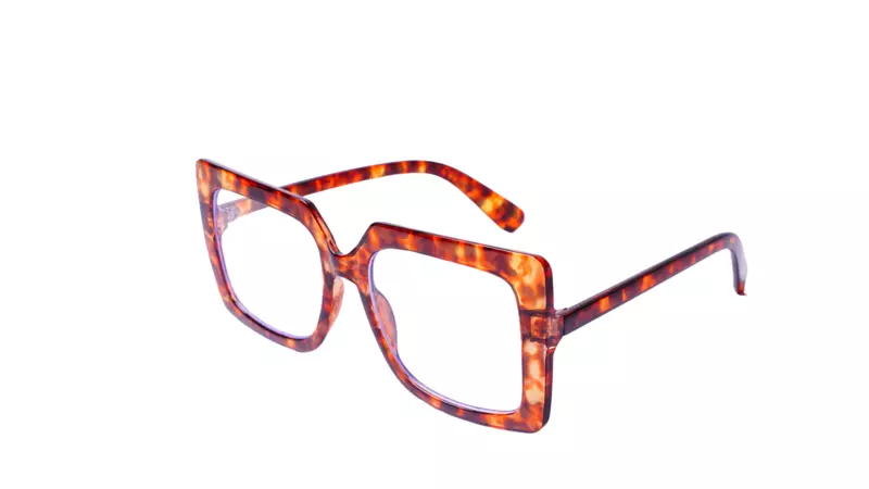 Soigné Unisex Oversized Square Spectacle Frame.Leopard Print