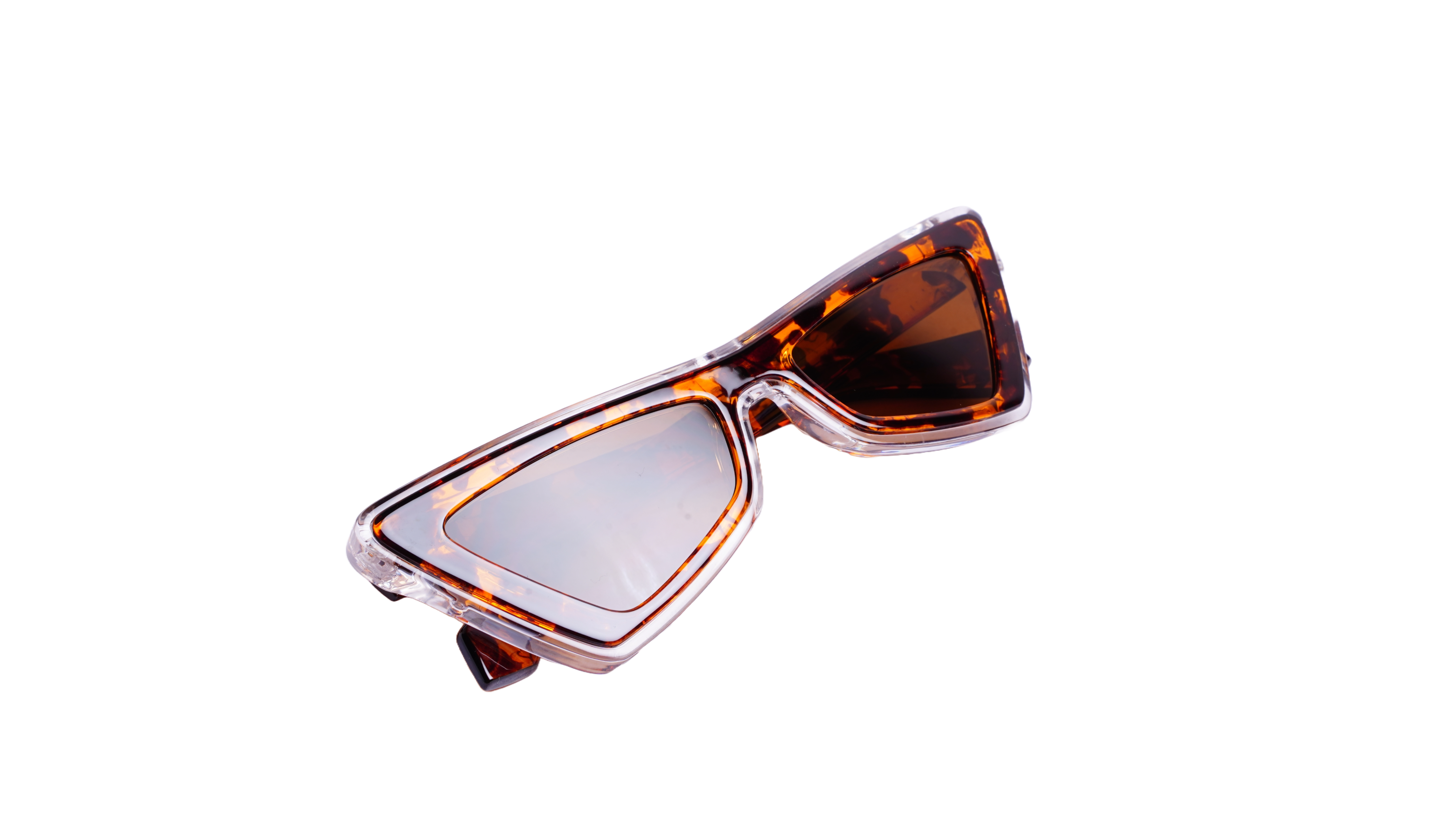 Soigné Female Large Cateye Sunglass.Leopard Print&Transparent
