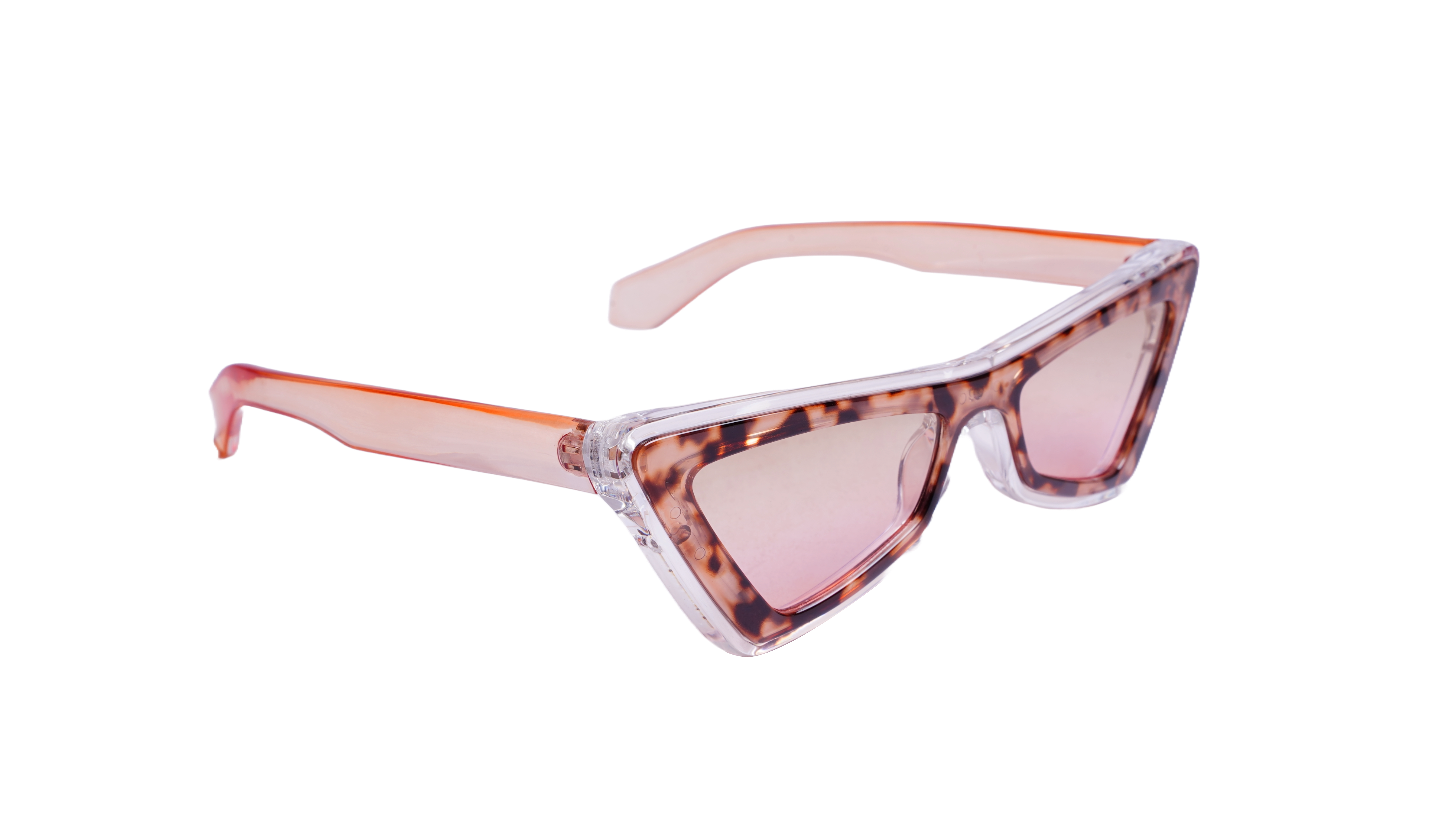 Soigné Female Large Cateye Sunglass.Transparent&Brown