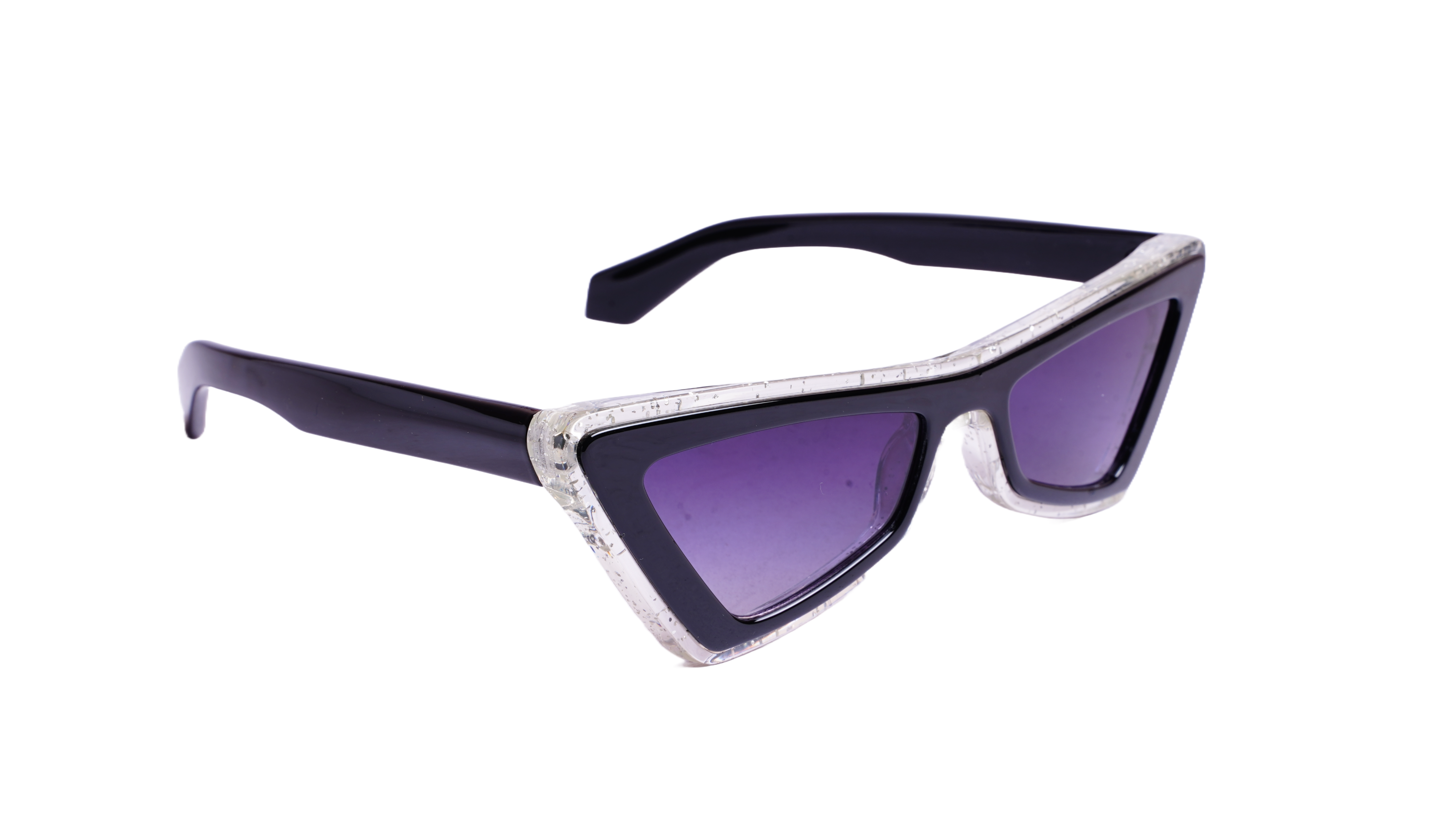 Soigné Female Large Cateye Sunglass.Transparent&Black