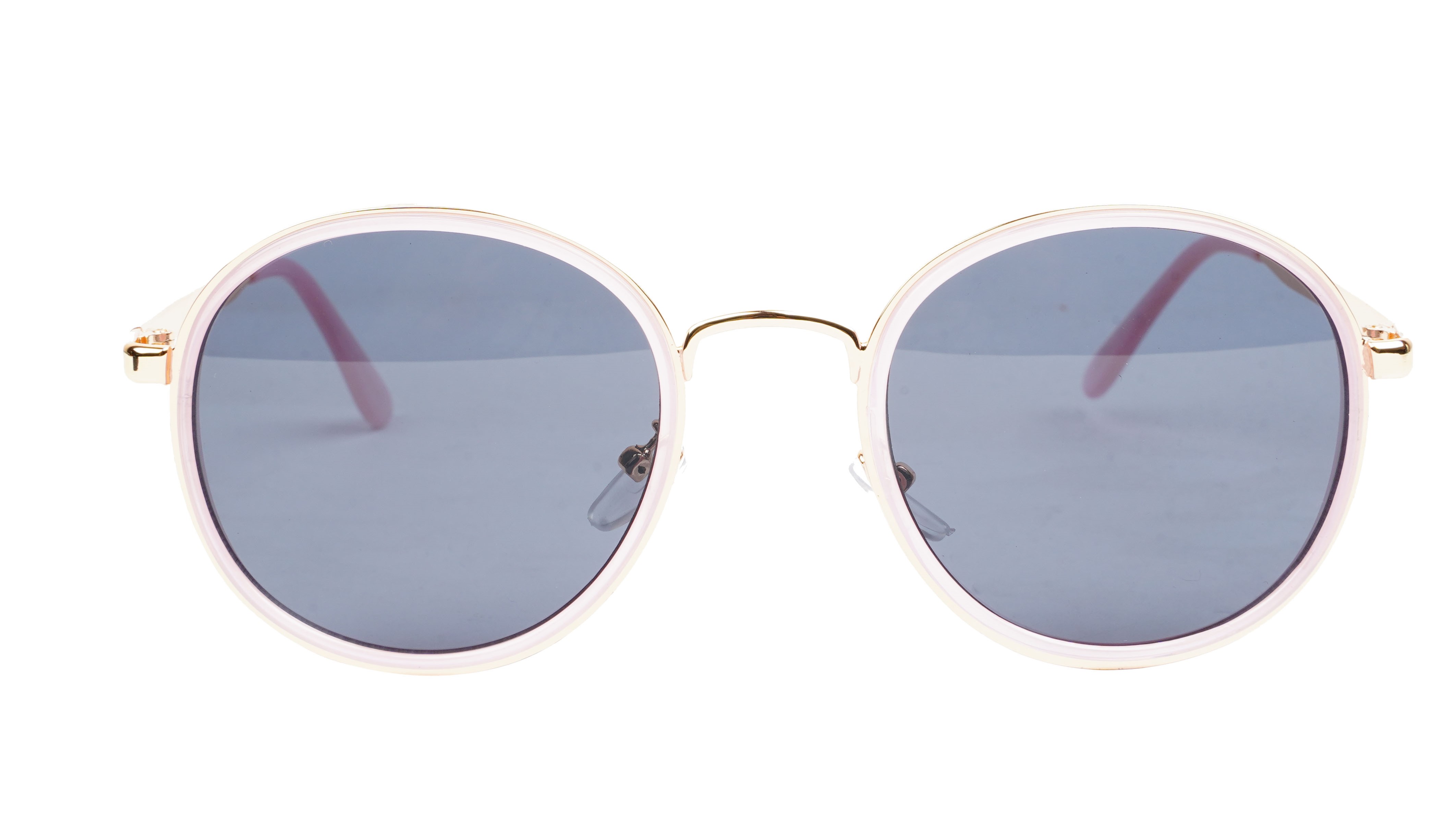 Female Medium Round Sunglasses. Golden&Pink Frame